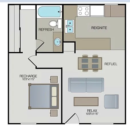 Floor plan 1 Bedroom