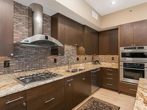 Top of the line stainless steel appliances.