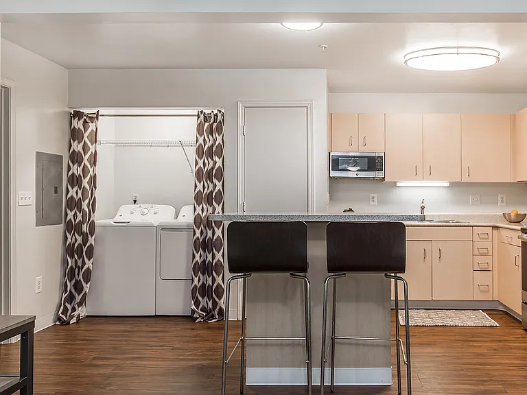 Kitchen and Washer/Dryer in Two Bedroom Apartment
