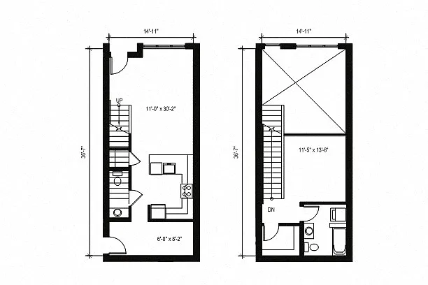Floor plan 1x1.5 Den Loft L7