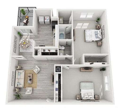Floor plan 2 Bedroom 1.5 Bath