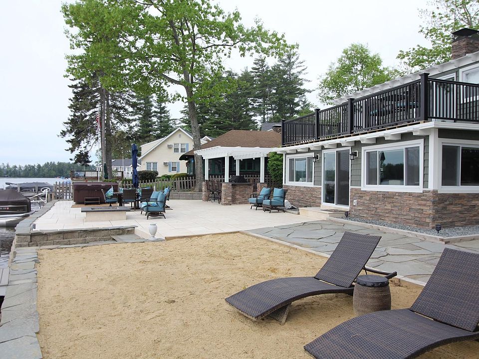 Lakefront home with large patio