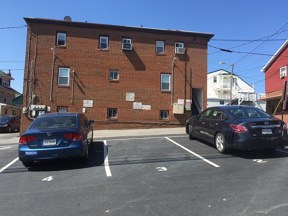 Parking lot and rear of building