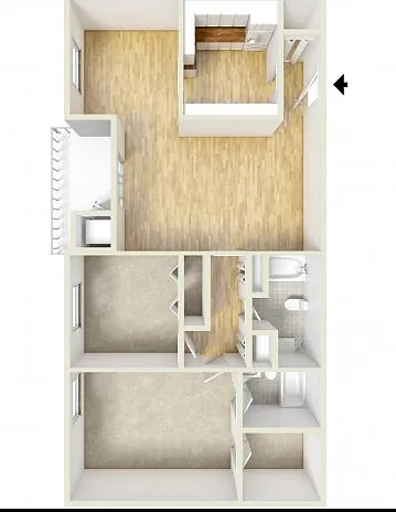 Two bedroom floor plan Two bedroom floor plan