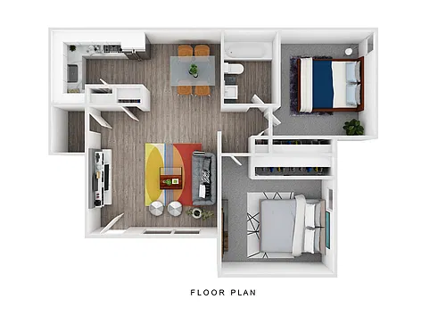 Floor plan 2 Bedroom / 1 Bath - C1
