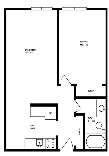 Floor plan 1 bedroom