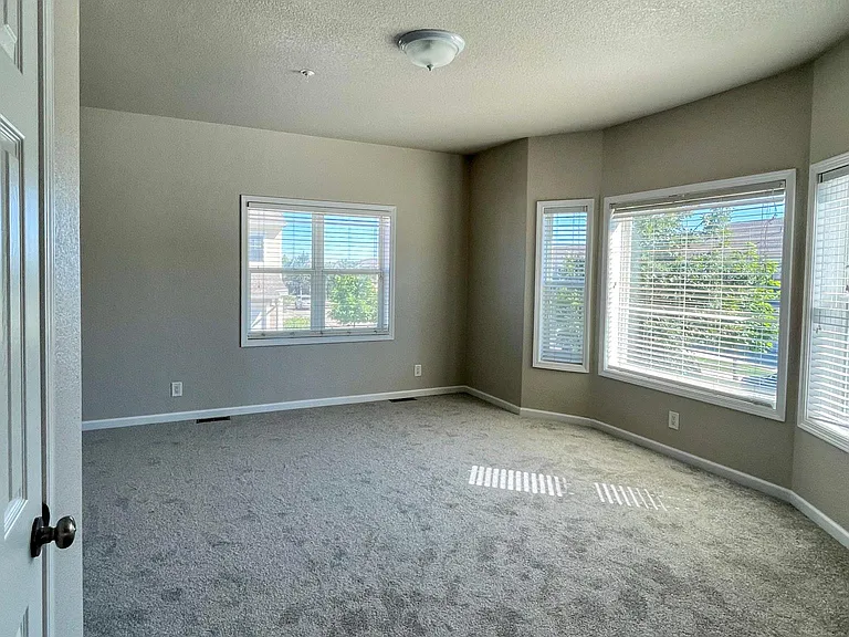Main floor: living area with half bathroom