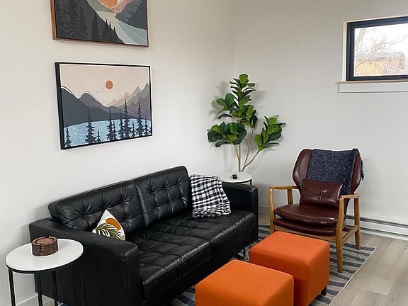 Living Room with vaulted ceiling