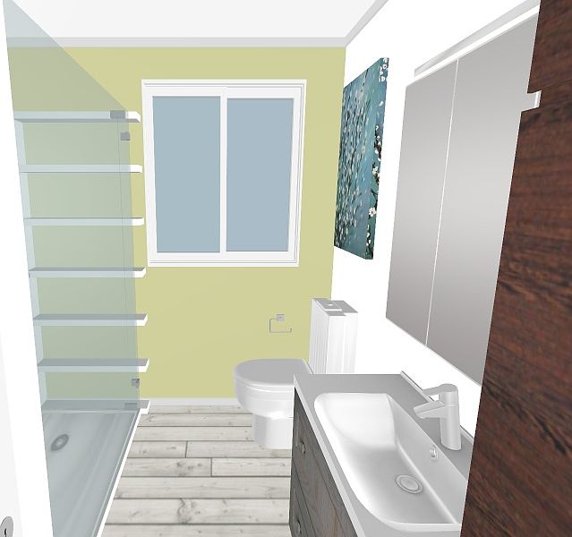 Rendering of main floor bath