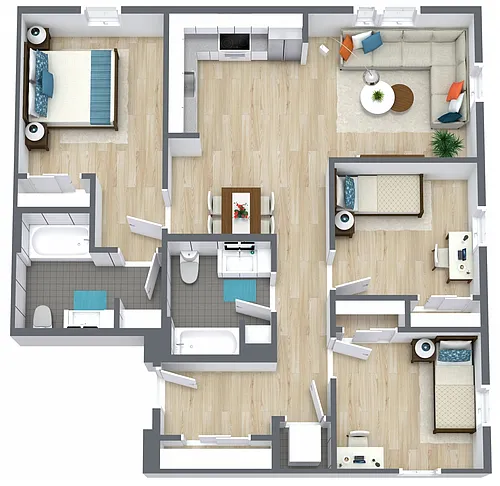 Floor plan Three Bedroom