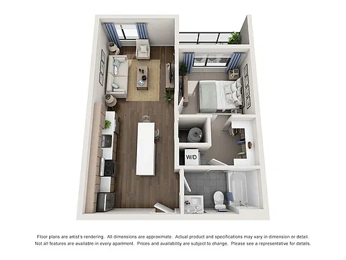 Floor plan 1BD, 1BTH A2