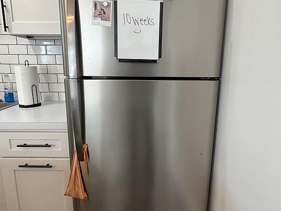 Stainless steel Frigidaire refrigerator.