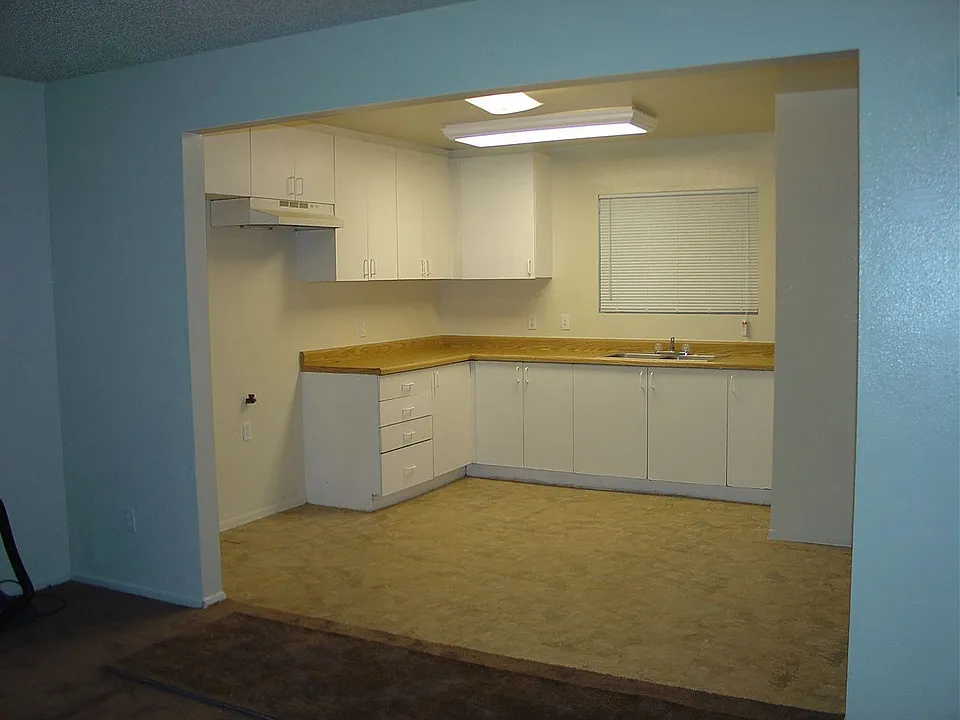 Kitchen/Dining space as viewed from living room.