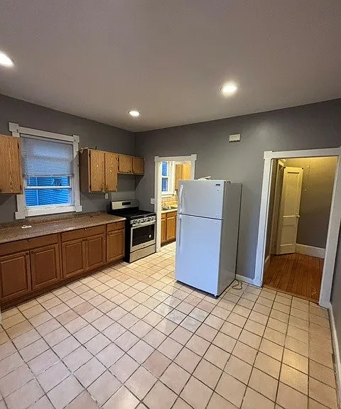 Kitchen with dual entry ways