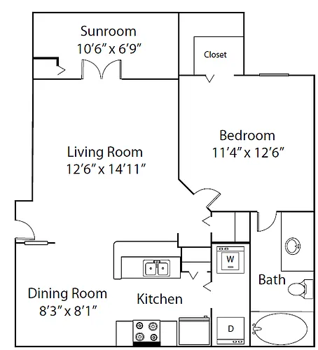 Floor plan Pebble Beach - Sunroom