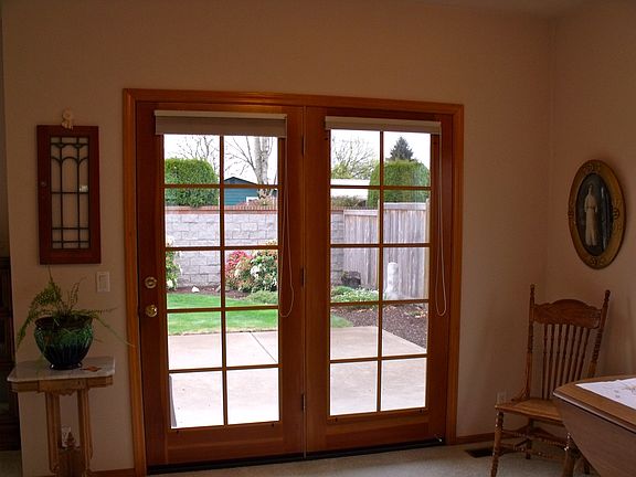 French doors off dining area