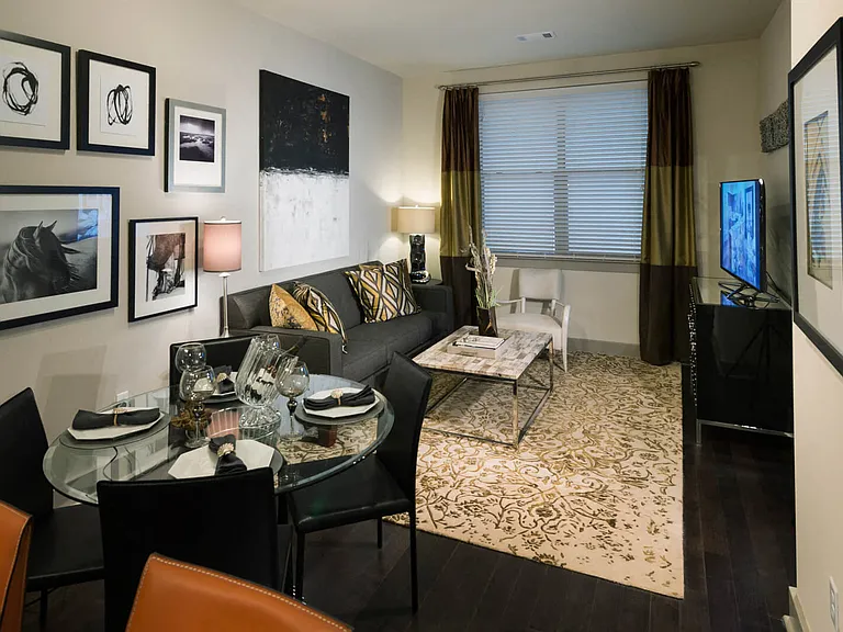 Large living rooms with stunning espresso wood flooring
