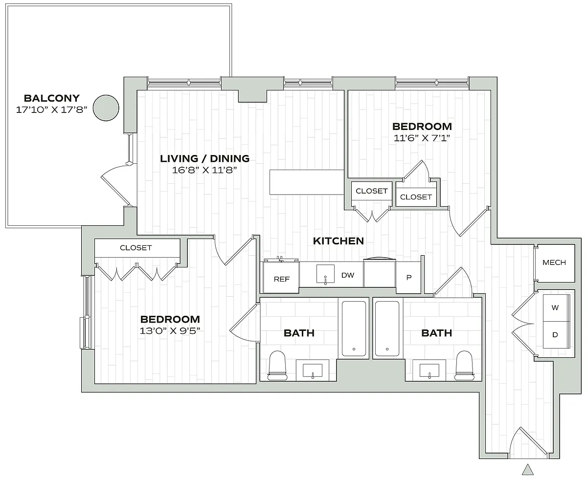 Floor plan 2 Bed/2 Bath - Alula - C02a