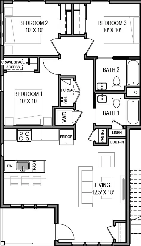 3 bed, 1046 sqft, $1,790 — Photo 2