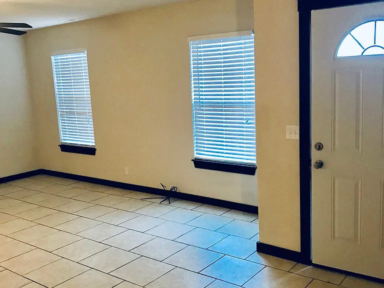 Living area and front door