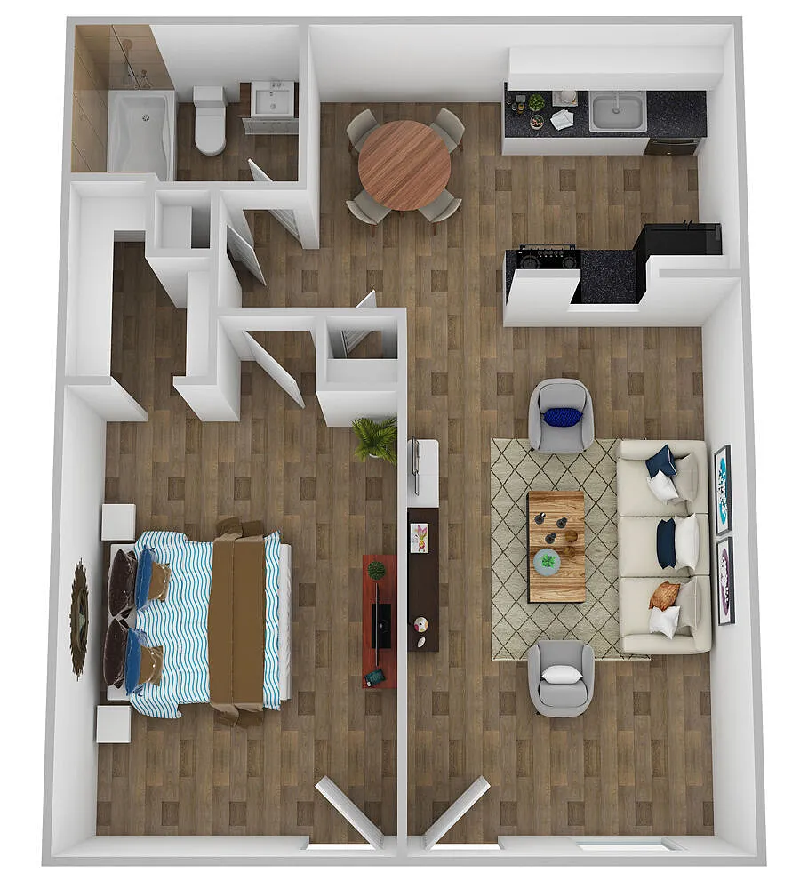 Floor plan 1 Bedroom A