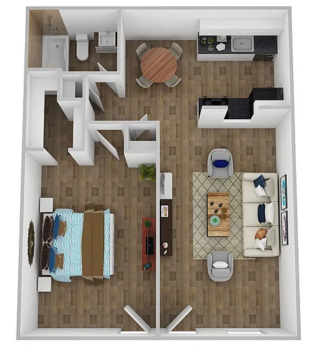 Floor plan 1 Bedroom A
