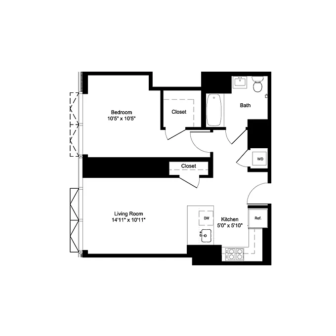 Floor plan One Bedroom A 20-22