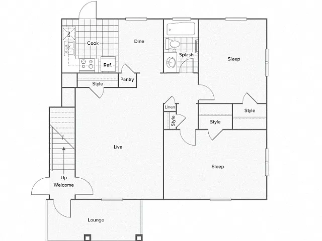 Floor plan Two Bedroom