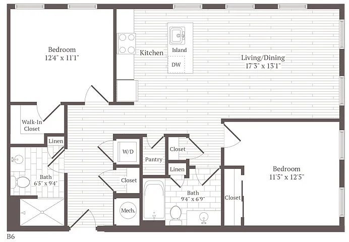 Floor plan 2 Bed 2 Bath