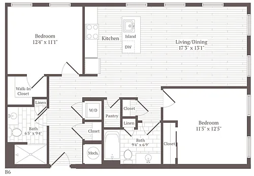 Floor plan 2 Bed 2 Bath