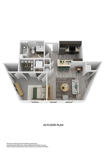 Floor plan A2 - One Bedroom