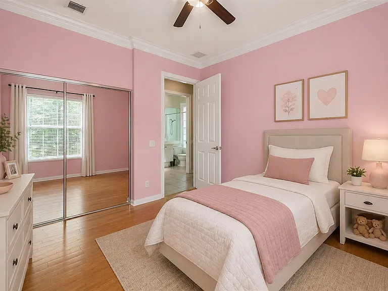 Roomy bedroom