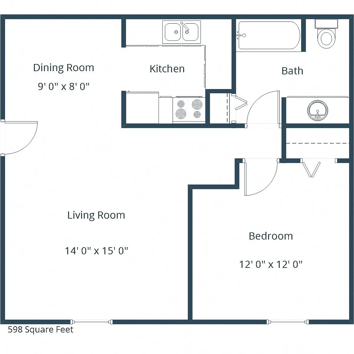 Floor plan One Bedroom 11A