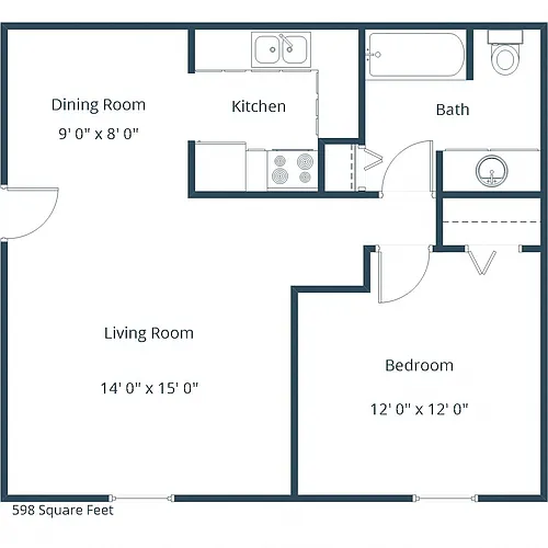 Floor plan One Bedroom 11A
