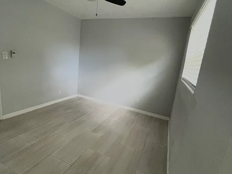 Bedroom 1 (smallest bedroom with one window), closet and remote operated fan. All other bedrooms are identical in style but larger and with 2 or more windows.