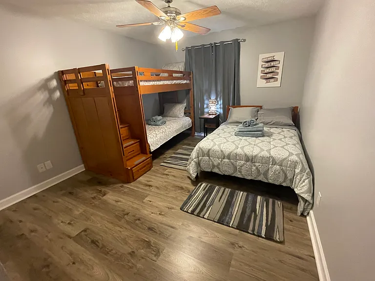 Bunk bed and full size bed