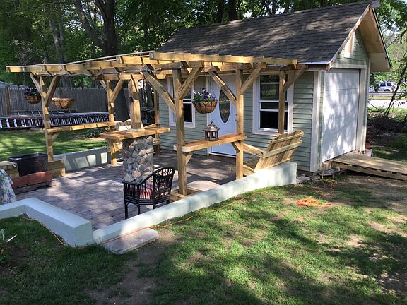 sunken patio/purgola/firepit