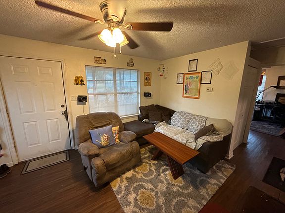 Front door and living room from the kitchen.