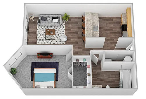 Floor plan 1X1 B
