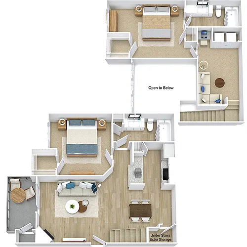 Floor plan Townhome Two Bedroom
