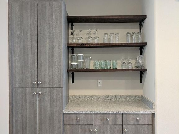 Pantry and floating bar cabinet
