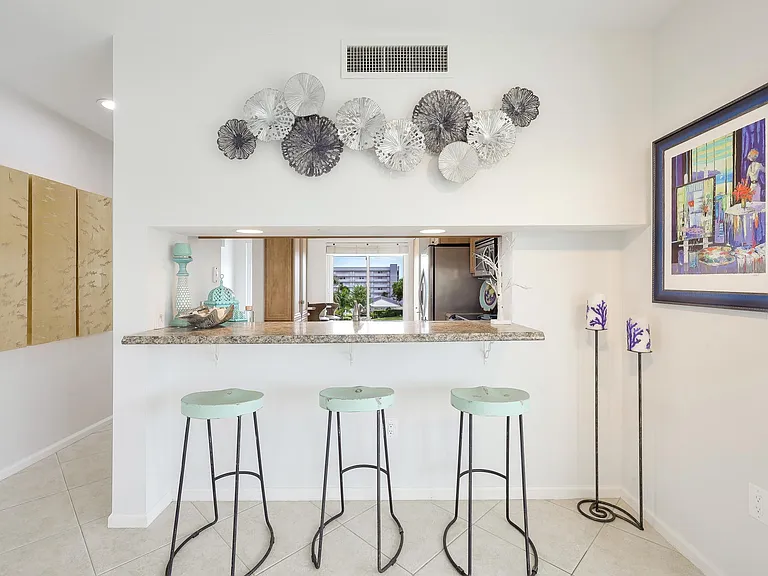 Bar with pass through to kitchen