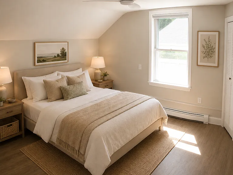 Bedroom

Please Note: This home is offered unfurnished. The furnished photos shown have been virtually staged and are intended to illustrate room layout, scale, and design possibilities only. Furniture and decor are not included with the rental.