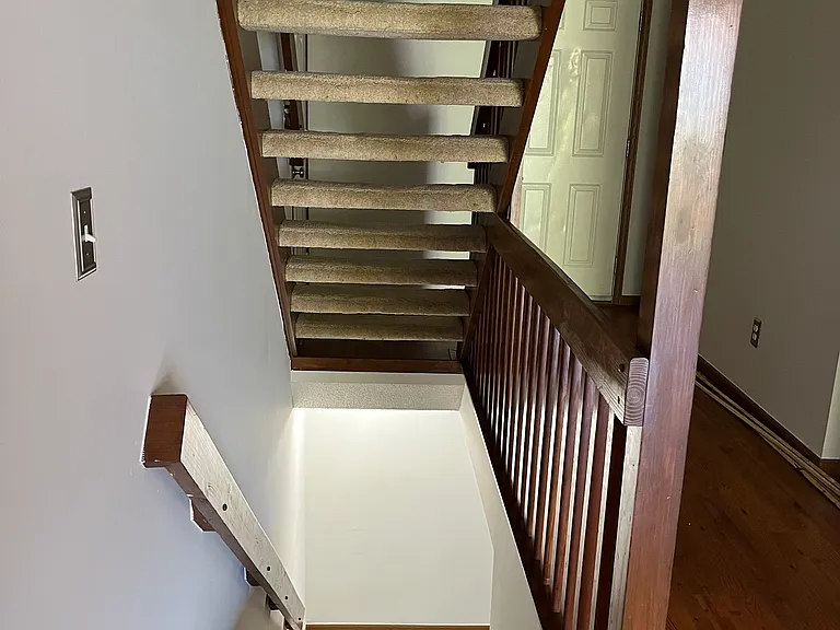 downstairs into finished lower level