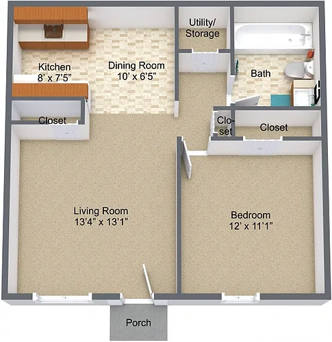 Floor plan One Bedroom
