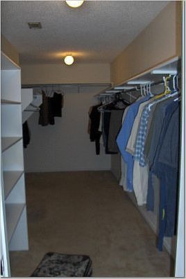 Master bedroom large walk in closet