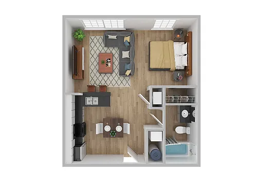 Floor plan Studio Renovated