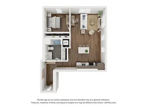 Floor plan 1 Bed A2-1