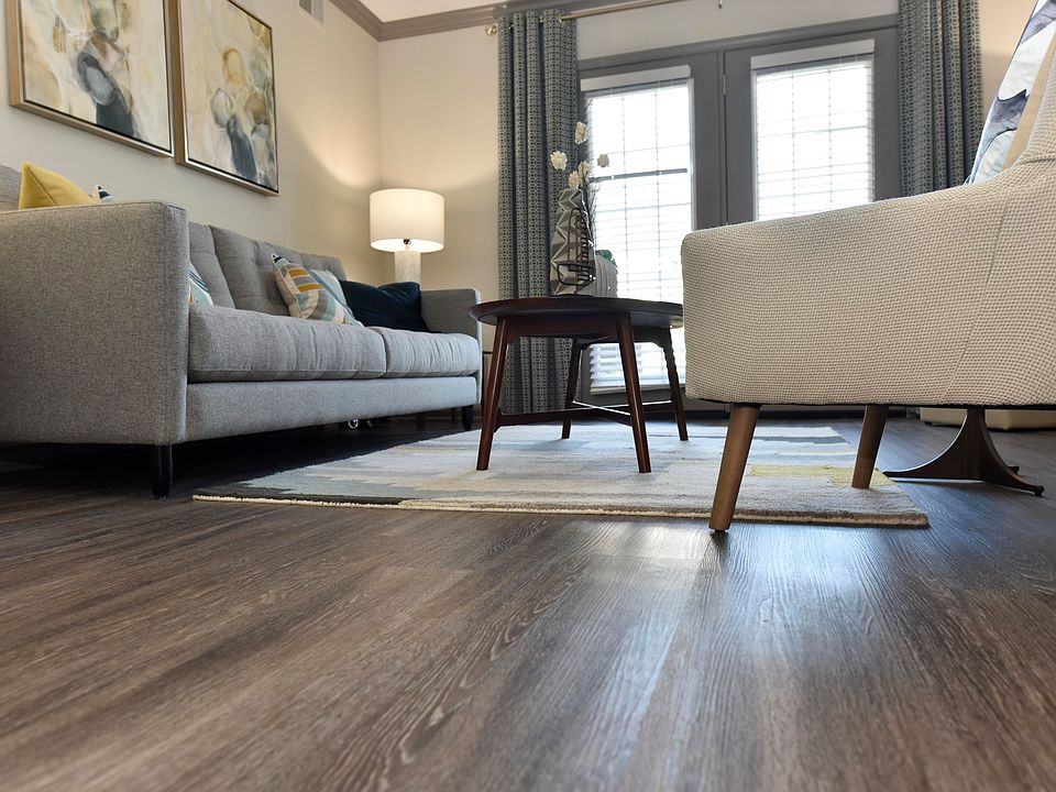 Hardwood-style flooring throughout