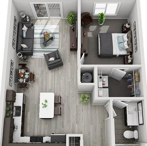 B1 (1BR) floor plan Brookside 51